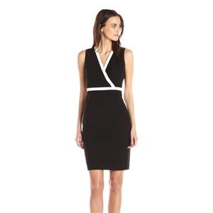 Calvin Klein Sleeveless V-neck Sheath Dress